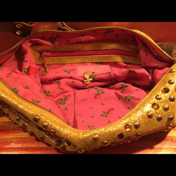 Betsey Johnson Gold & Rhinestone Studded Bag - Picture 6 of 6